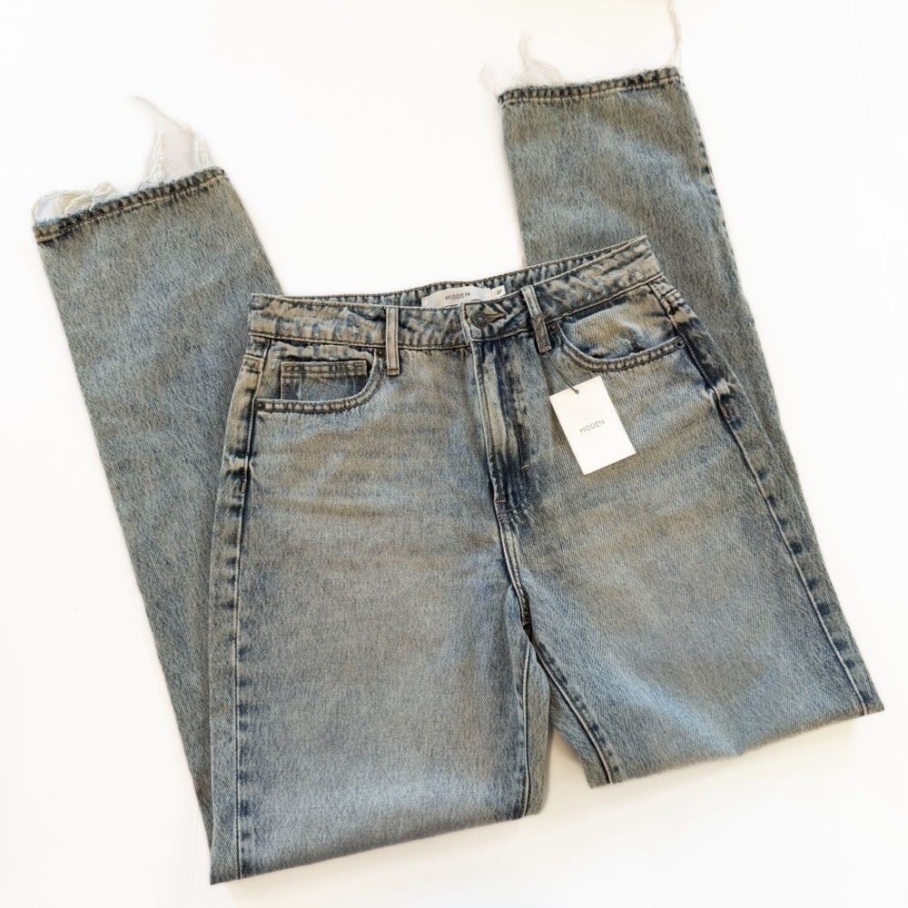 Hidden Jeans Womens 27 Tracey High Rise Straight Split Hem New - Picture 3 of 9